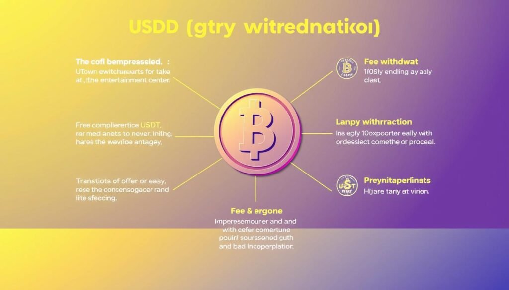 A vibrant, minimalist illustration depicting the key considerations for USDT withdrawal at the UTown entertainment center. Set against a clean, gradient background, the foreground features a stylized USDT coin with a subtle gloss effect, flanked by informative icons and short, succinct text captions highlighting the withdrawal process, fees, and transaction speed. The composition is balanced, with a focus on clarity and legibility to effectively communicate the relevant details to the user. The overall mood is professional, trustworthy, and easy to comprehend. A vibrant, minimalist illustration depicting the key considerations for USDT withdrawal at the UTown entertainment center. Set against a clean, gradient background, the foreground features a stylized USDT coin with a subtle gloss effect, flanked by informative icons and short, succinct text captions highlighting the withdrawal process, fees, and transaction speed. The composition is balanced, with a focus on clarity and legibility to effectively communicate the relevant details to the user. The overall mood is professional, trustworthy, and easy to comprehend.