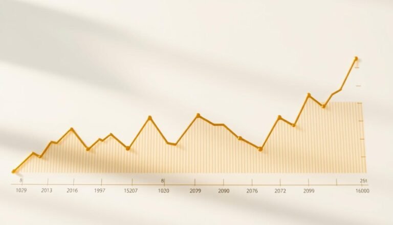 A detailed golden one-tael price trend chart, prominently featuring a line graph that vividly illustrates the fluctuations in gold pricing over time. In the foreground, the graph should have sharp, clearly defined lines, with rising and falling peaks to indicate volatility. The middle ground showcases numerical data points elegantly plotted, with distinct markers for significant price changes. The background should be a subtle gradient of gold and white to evoke a sense of wealth and stability. The lighting should be soft and natural, casting gentle shadows to enhance depth. The overall mood conveys a serious, analytical atmosphere, suitable for a financial discussion on the impact of the highest one-tael gold price. No text, watermarks, or any overlays present.